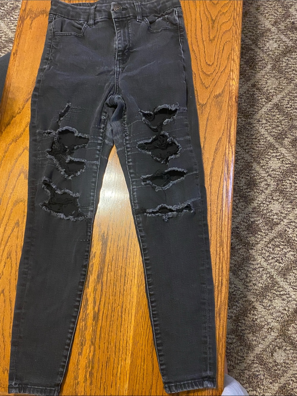 American Eagle Outfitters Black Ripped Skinny Jeans